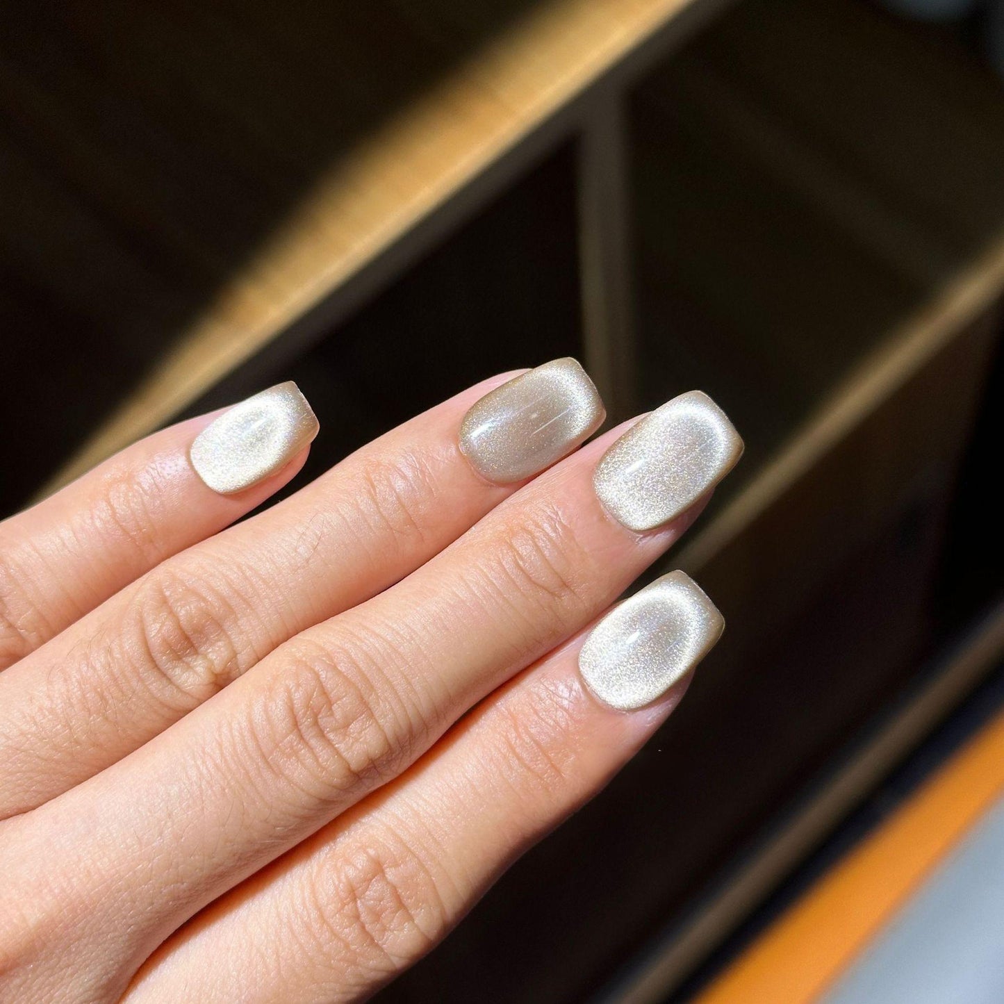 Clean Girl Golden Cat's Eye Press-On Nails: The Velvet Shimmer Set