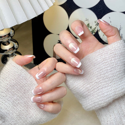 Clean Girl Nude French Press-On Nails: The Velvet Tip Set