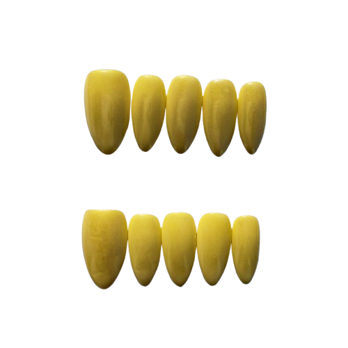 Pastel Yellow Press-On Nails – Soft Solid Almond Nail Set for Fresh Everyday Style