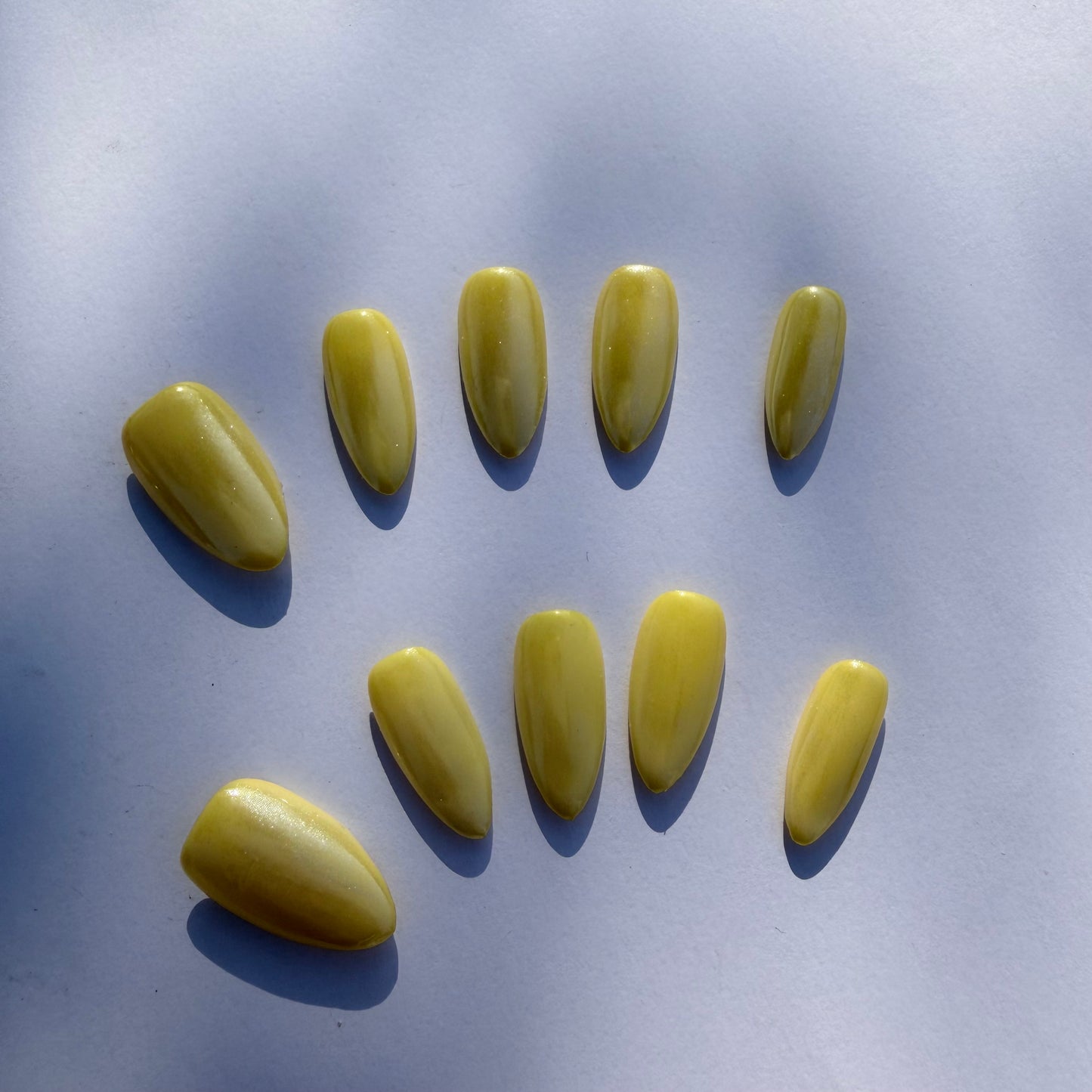 Pastel Yellow Press-On Nails – Soft Solid Almond Nail Set for Fresh Everyday Style