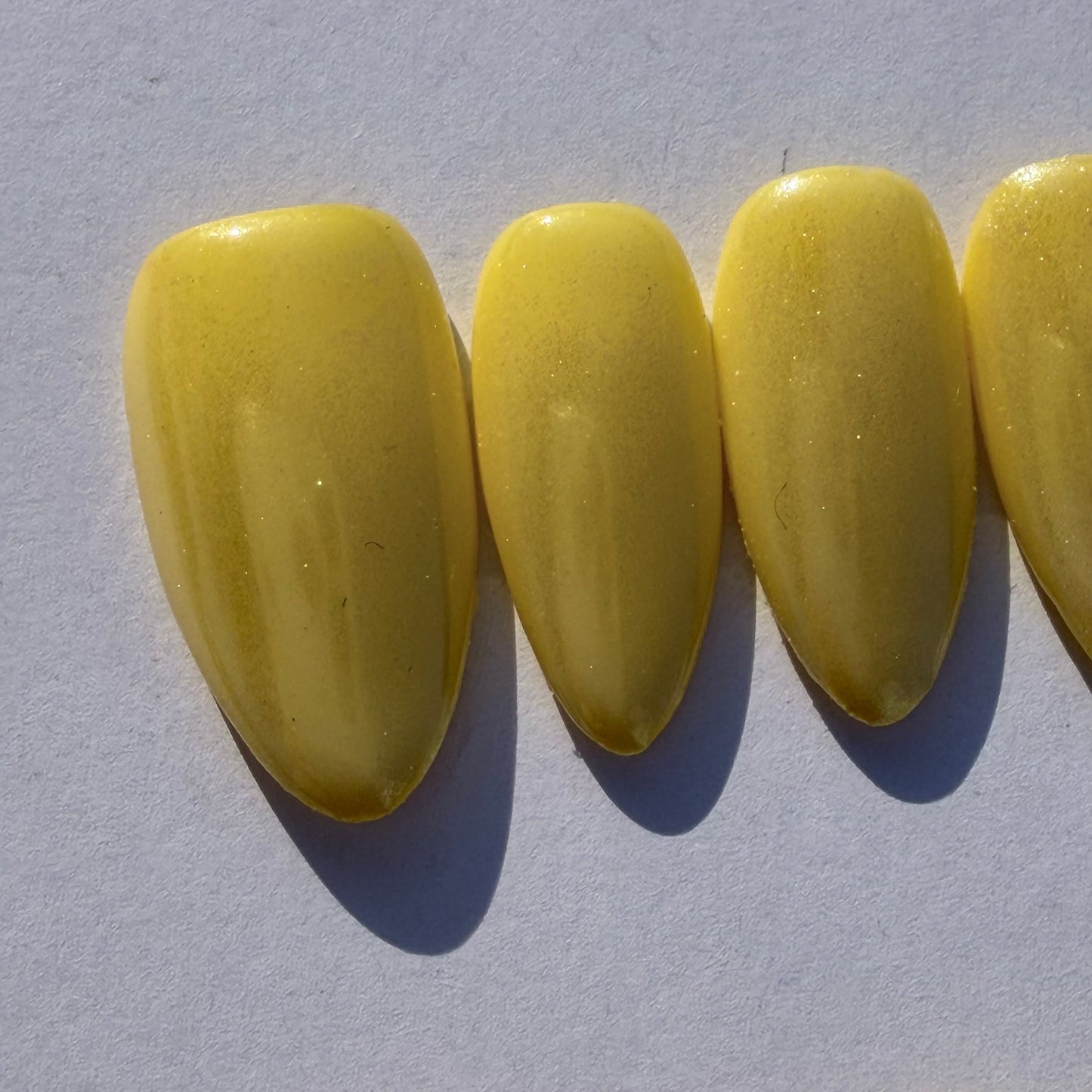 Pastel Yellow Press-On Nails – Soft Solid Almond Nail Set for Fresh Everyday Style