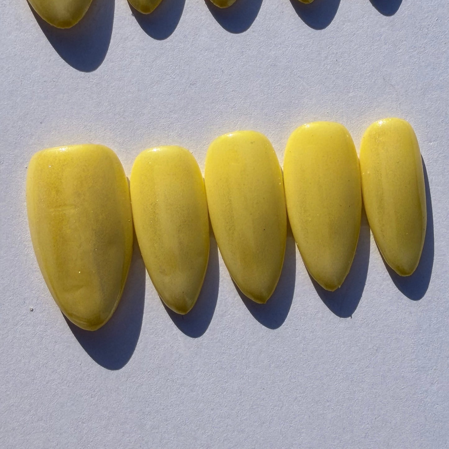 Pastel Yellow Press-On Nails – Soft Solid Almond Nail Set for Fresh Everyday Style