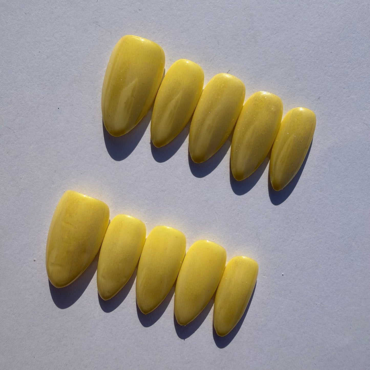 Pastel Yellow Press-On Nails – Soft Solid Almond Nail Set for Fresh Everyday Style