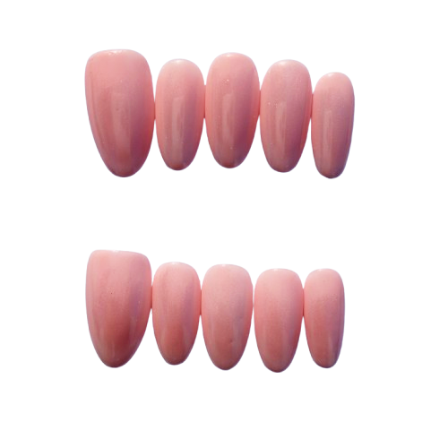 Soft Nude Pink Press-On Nails – Classic Natural Gloss Nail Set for Clean Everyday Elegance