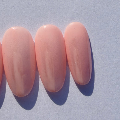 Soft Nude Pink Press-On Nails – Classic Natural Gloss Nail Set for Clean Everyday Elegance