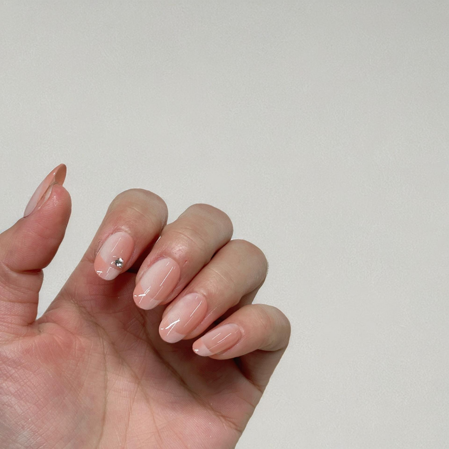 Clean Girl Nude Press-On Nails: The Subtle Gemstone Set