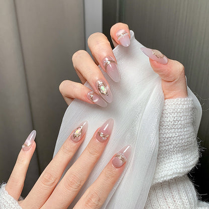Clean Girl Iridescent Press-On Nails: The Luxe Geode & Glitter Set