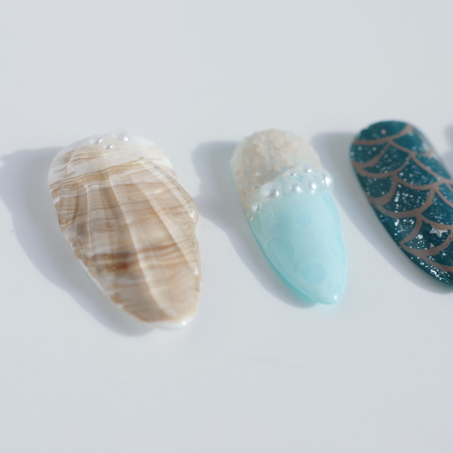 Mystic Ocean Press-On Nails – Seashell & Mermaid Vibes