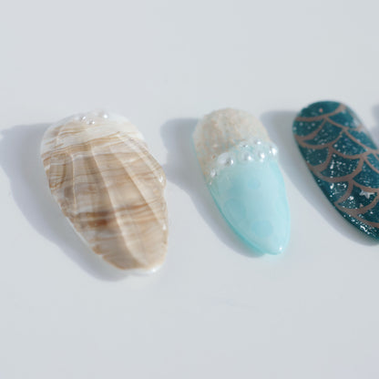 Mystic Ocean Press-On Nails – Seashell & Mermaid Vibes