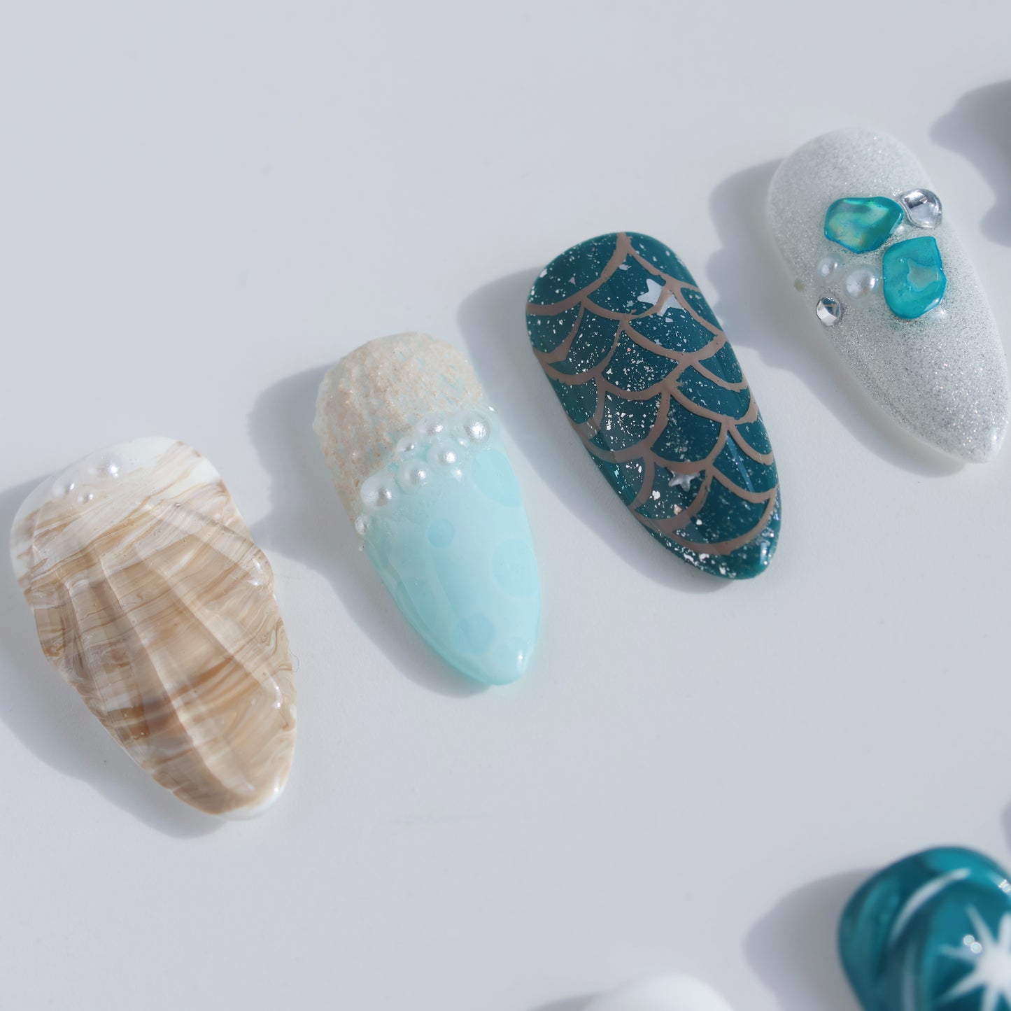 Mystic Ocean Press-On Nails – Seashell & Mermaid Vibes