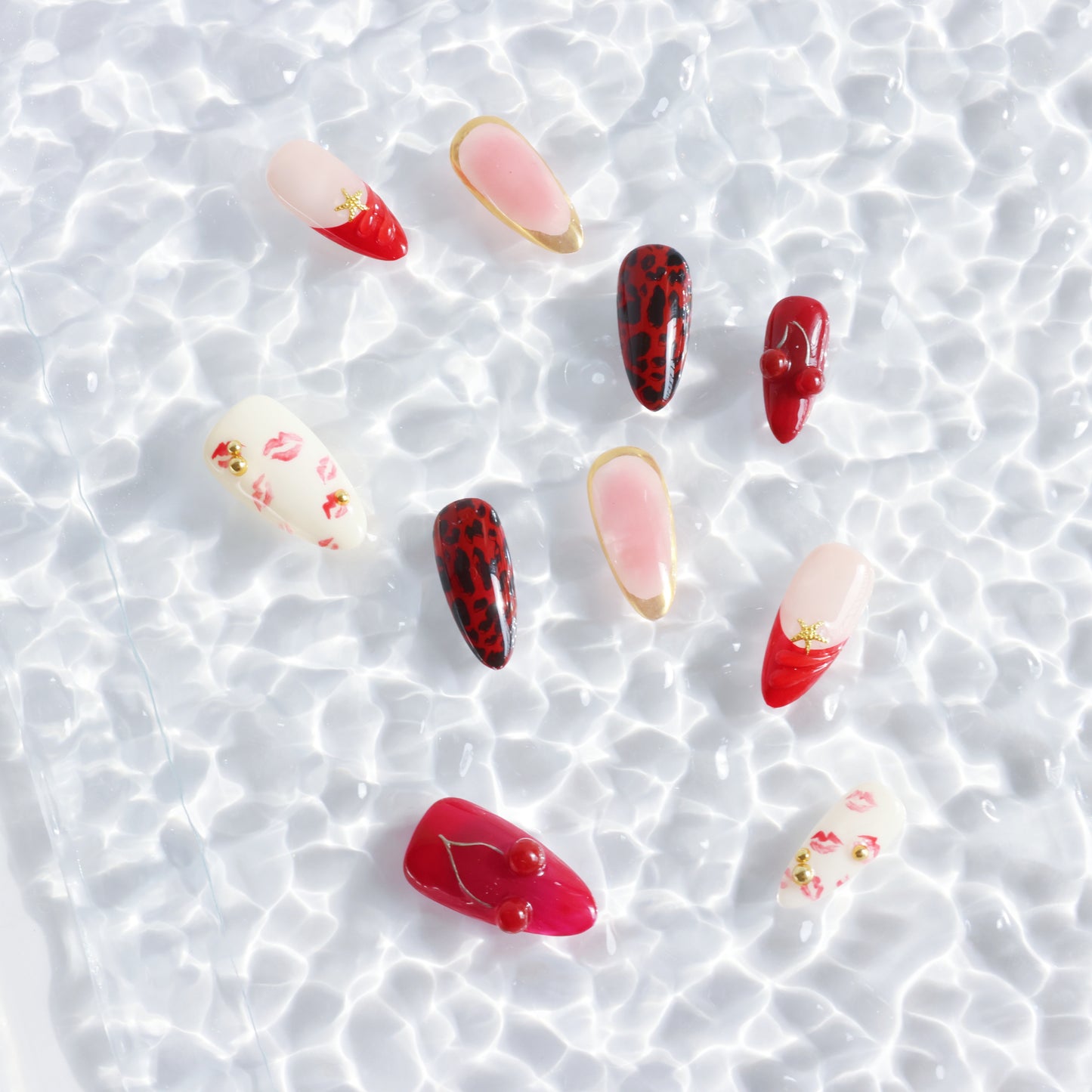 Cherry Kiss Leopard Glam Press-On Nails
