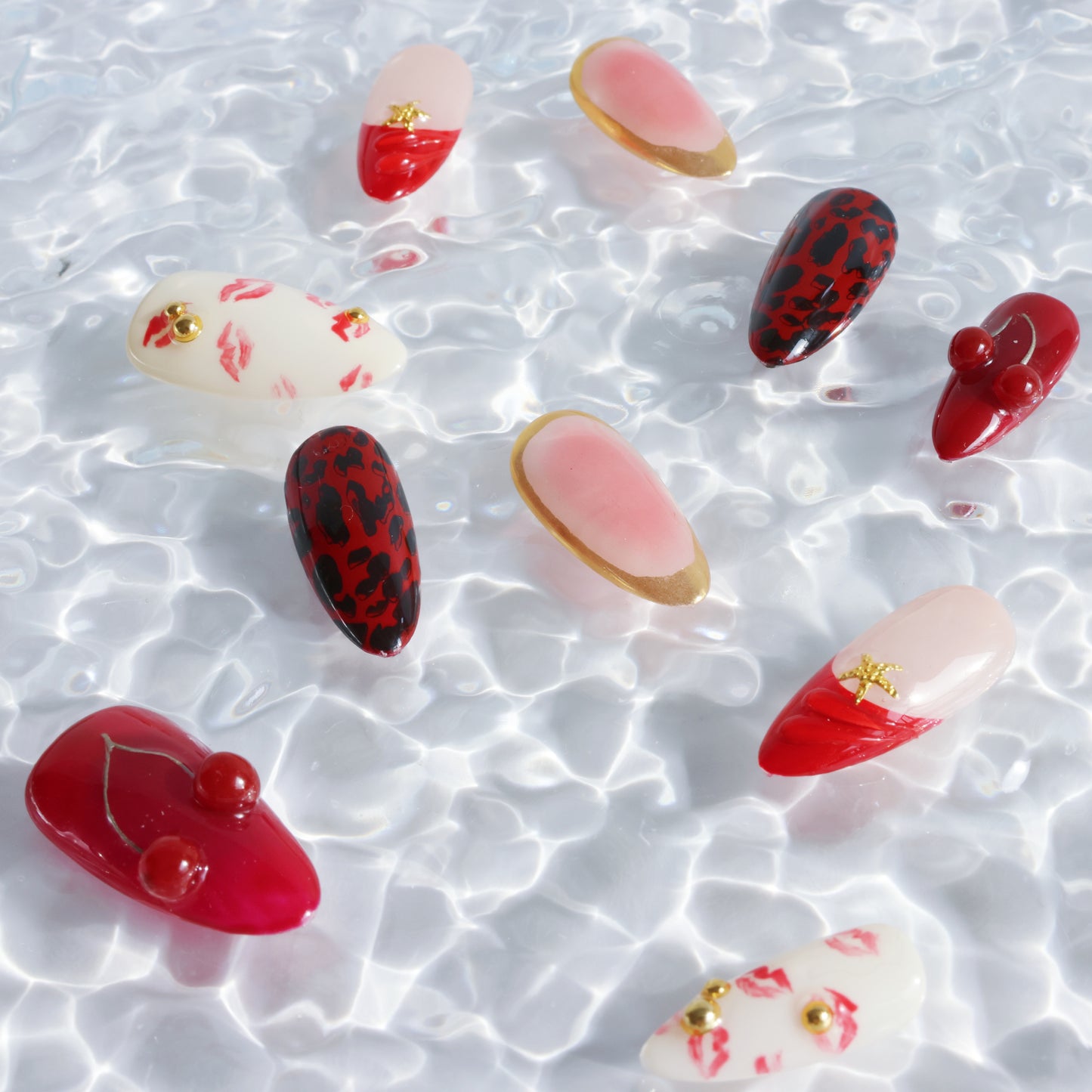 Cherry Kiss Leopard Glam Press-On Nails