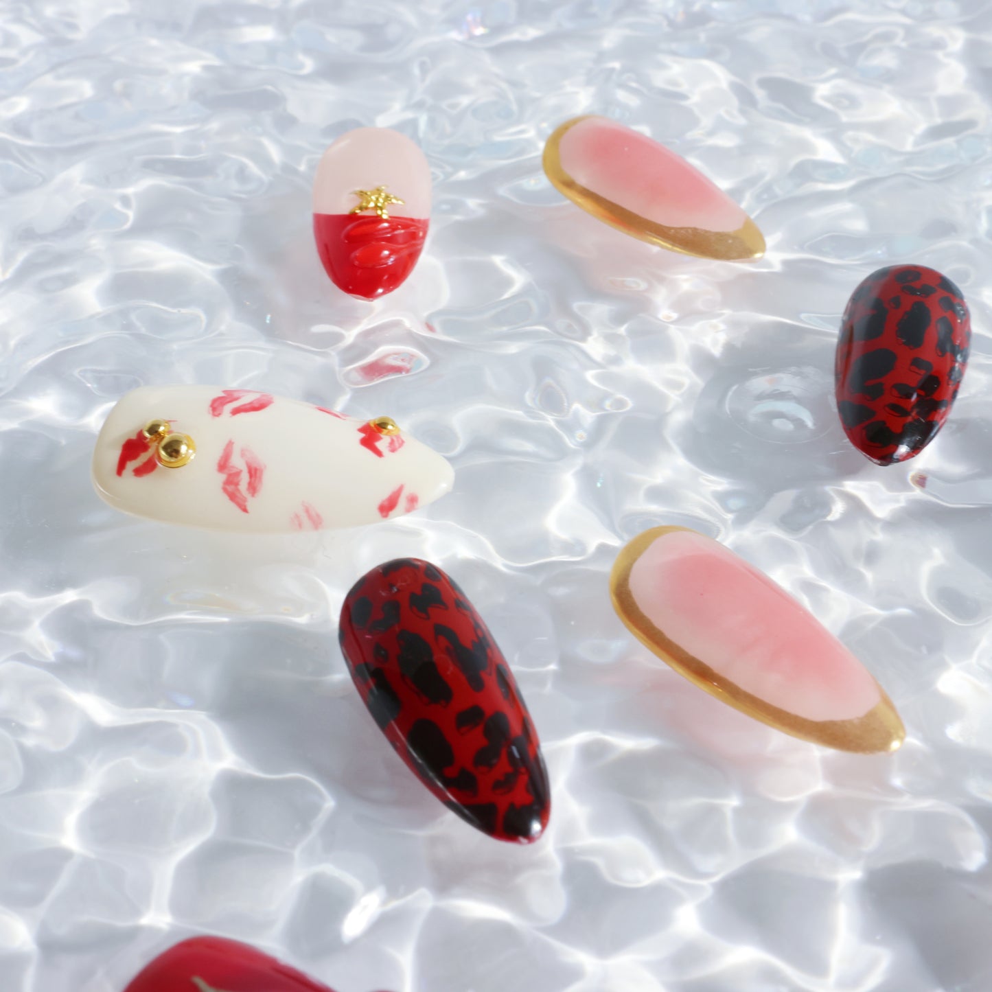 Cherry Kiss Leopard Glam Press-On Nails