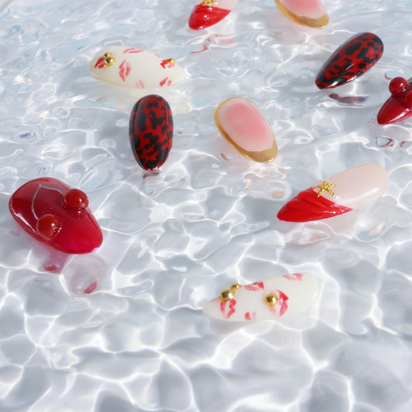 Cherry Kiss Leopard Glam Press-On Nails
