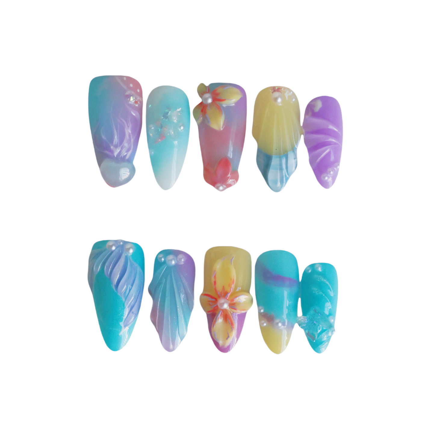 Mermaid Dream Pastel Press-On Nails