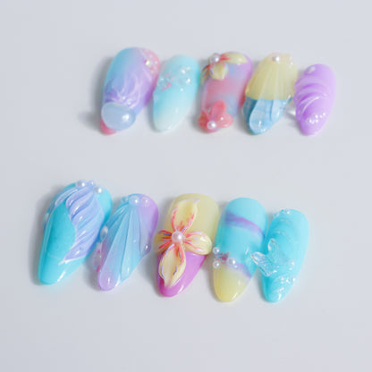 Mermaid Dream Pastel Press-On Nails