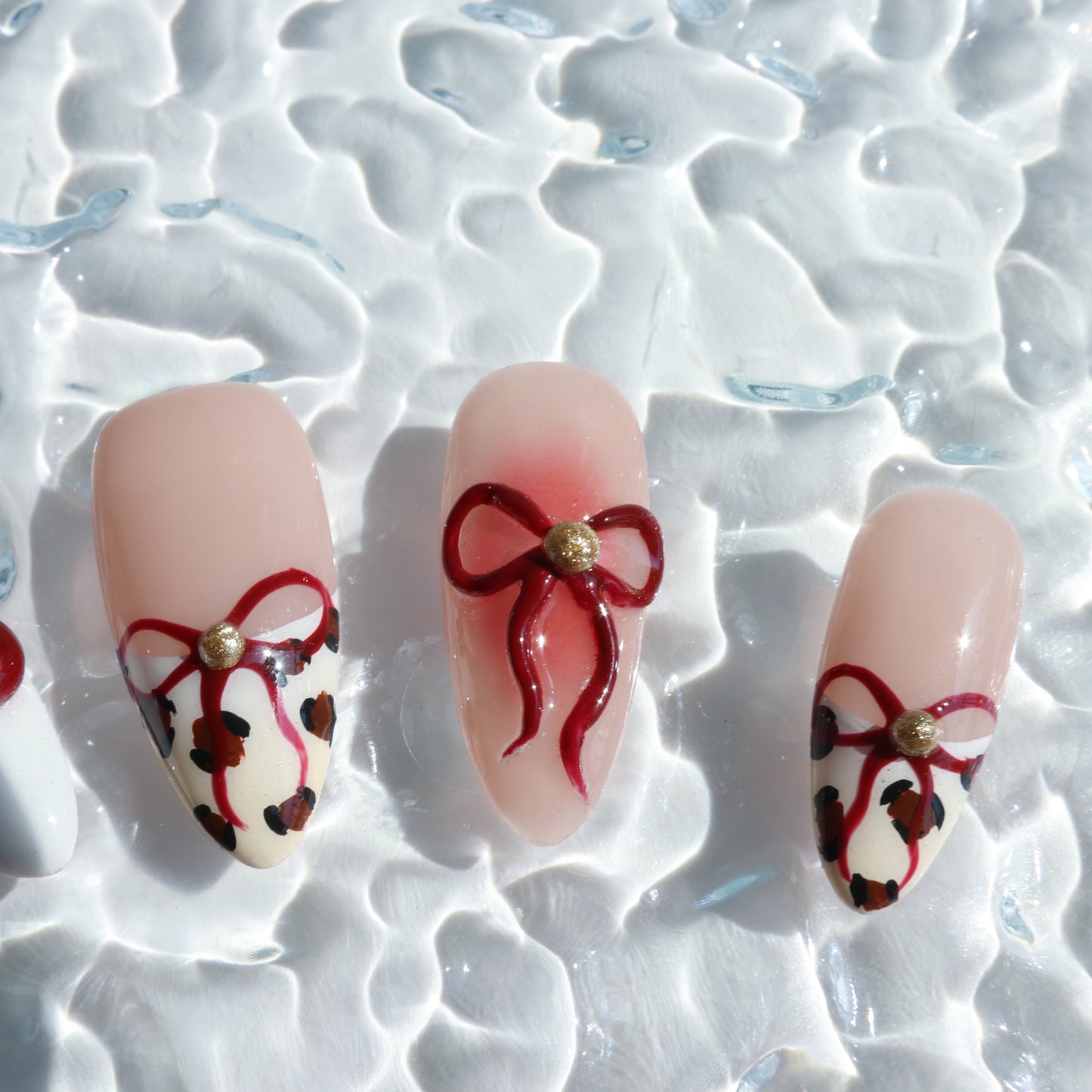 Cherry Leopard Lace Press-On Nails
