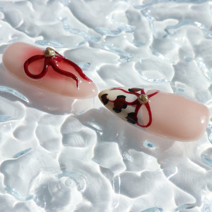 Cherry Leopard Lace Press-On Nails