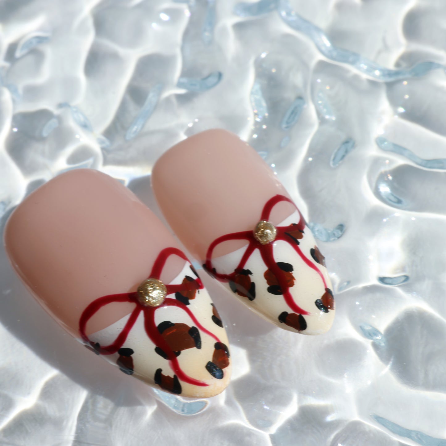 Cherry Leopard Lace Press-On Nails