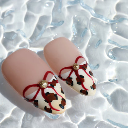 Cherry Leopard Lace Press-On Nails