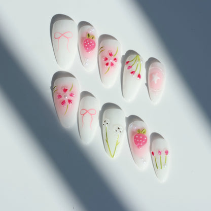 Sweet Spring Garden Press-On Nails