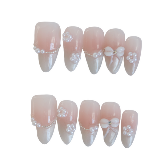 Elegant Pearl French Press-On Nails