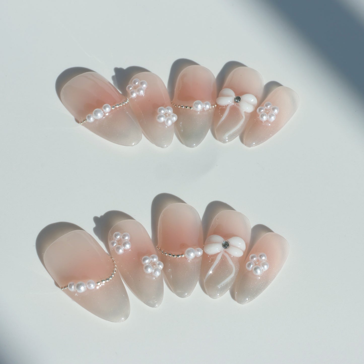 Elegant Pearl French Press-On Nails