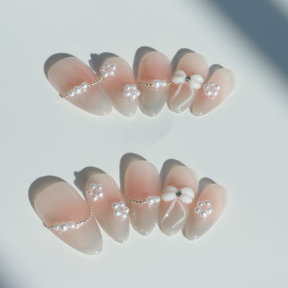 Elegant Pearl French Press-On Nails