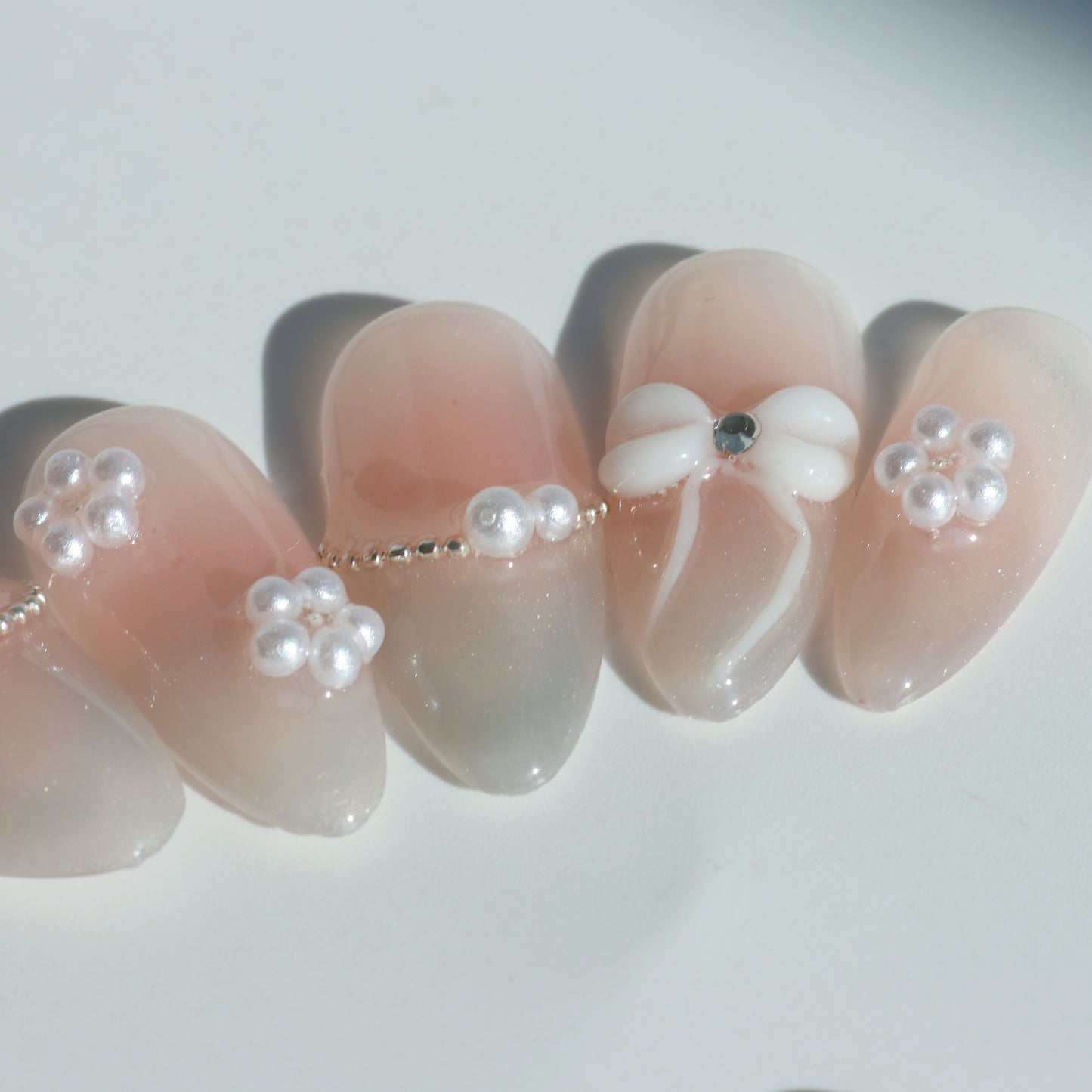 Elegant Pearl French Press-On Nails