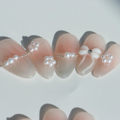 Elegant Pearl French Press-On Nails