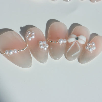 Elegant Pearl French Press-On Nails
