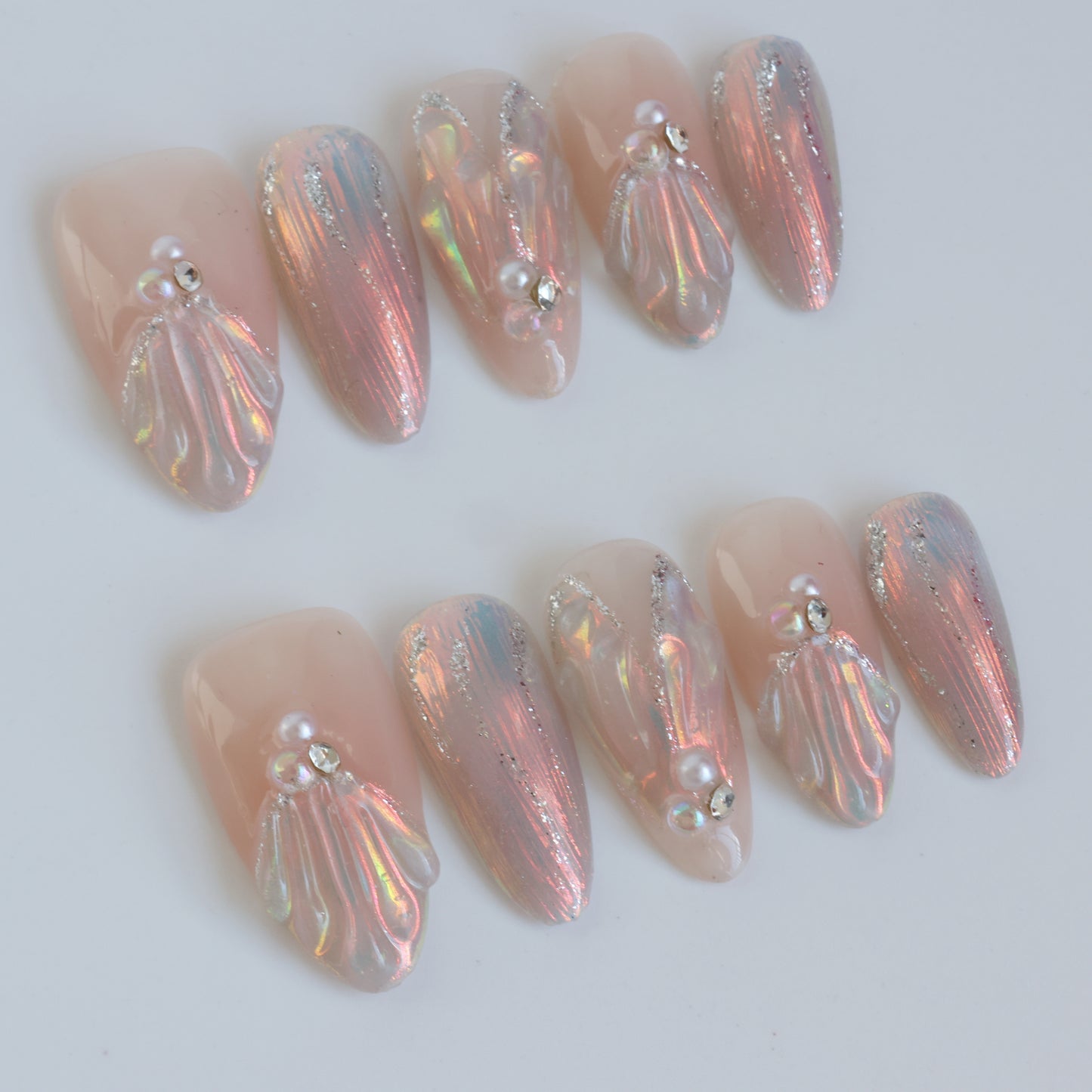 Aurora Shell Pearl Press-On Nails
