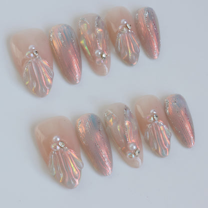 Aurora Shell Pearl Press-On Nails