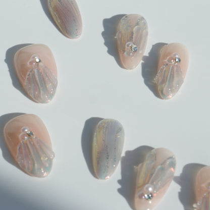 Aurora Shell Pearl Press-On Nails