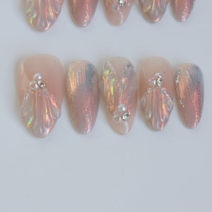 Aurora Shell Pearl Press-On Nails