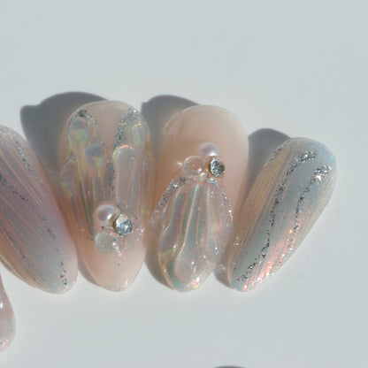 Aurora Shell Pearl Press-On Nails