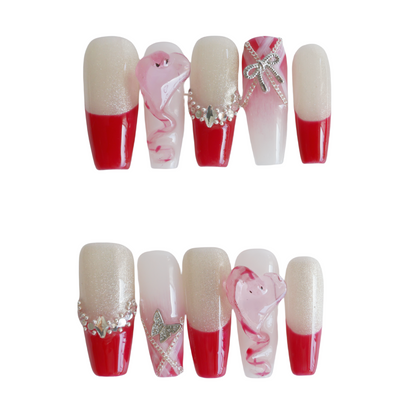Romantic Heart French Press-On Nails