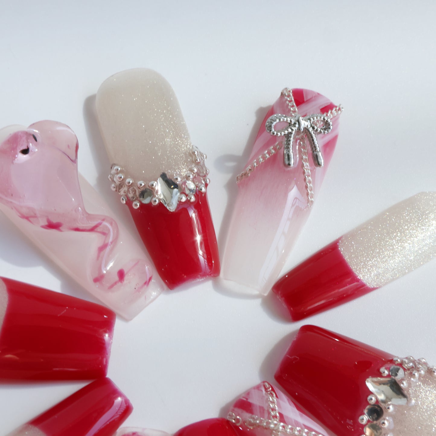 Romantic Heart French Press-On Nails