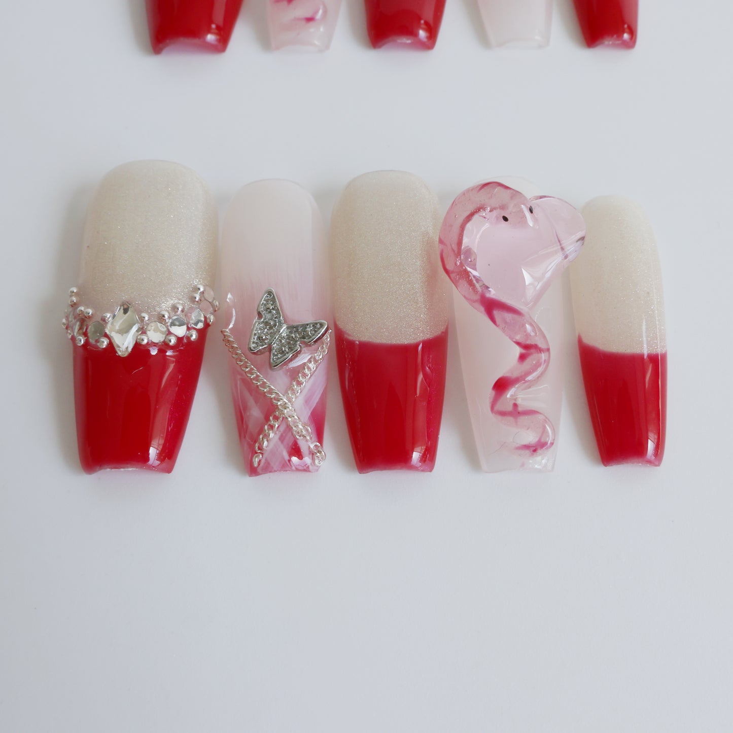 Romantic Heart French Press-On Nails