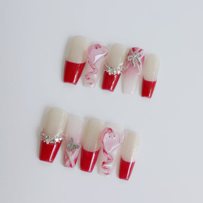 Romantic Heart French Press-On Nails