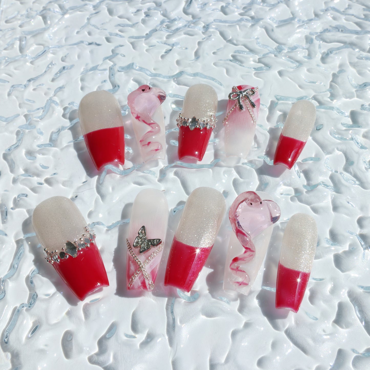 Romantic Heart French Press-On Nails