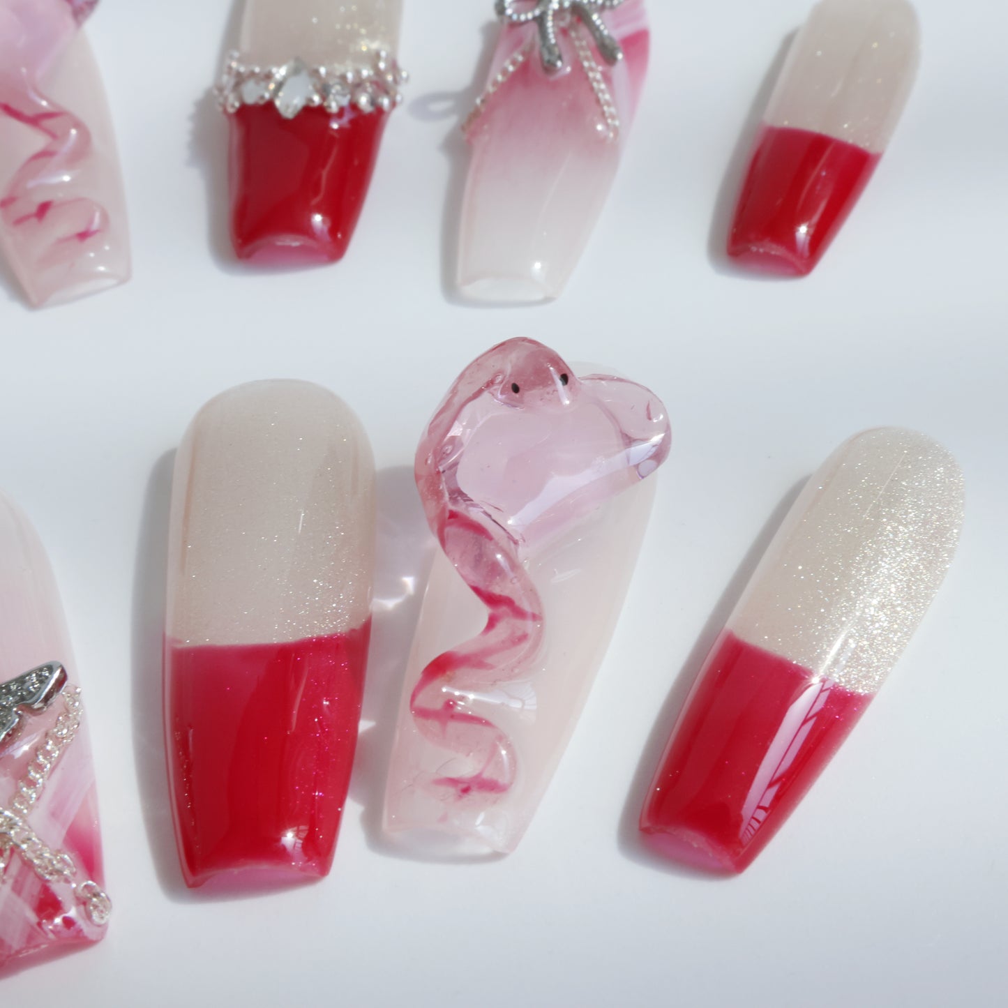 Romantic Heart French Press-On Nails