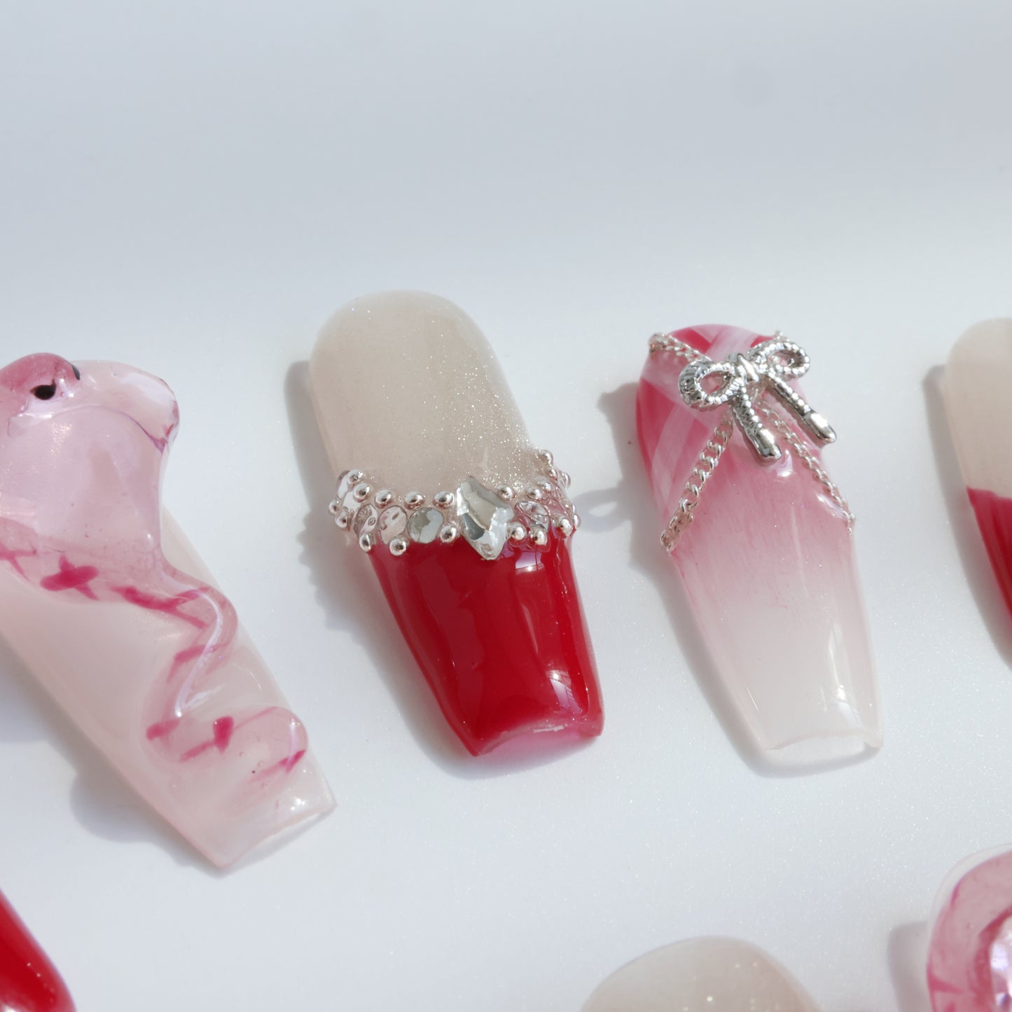 Romantic Heart French Press-On Nails