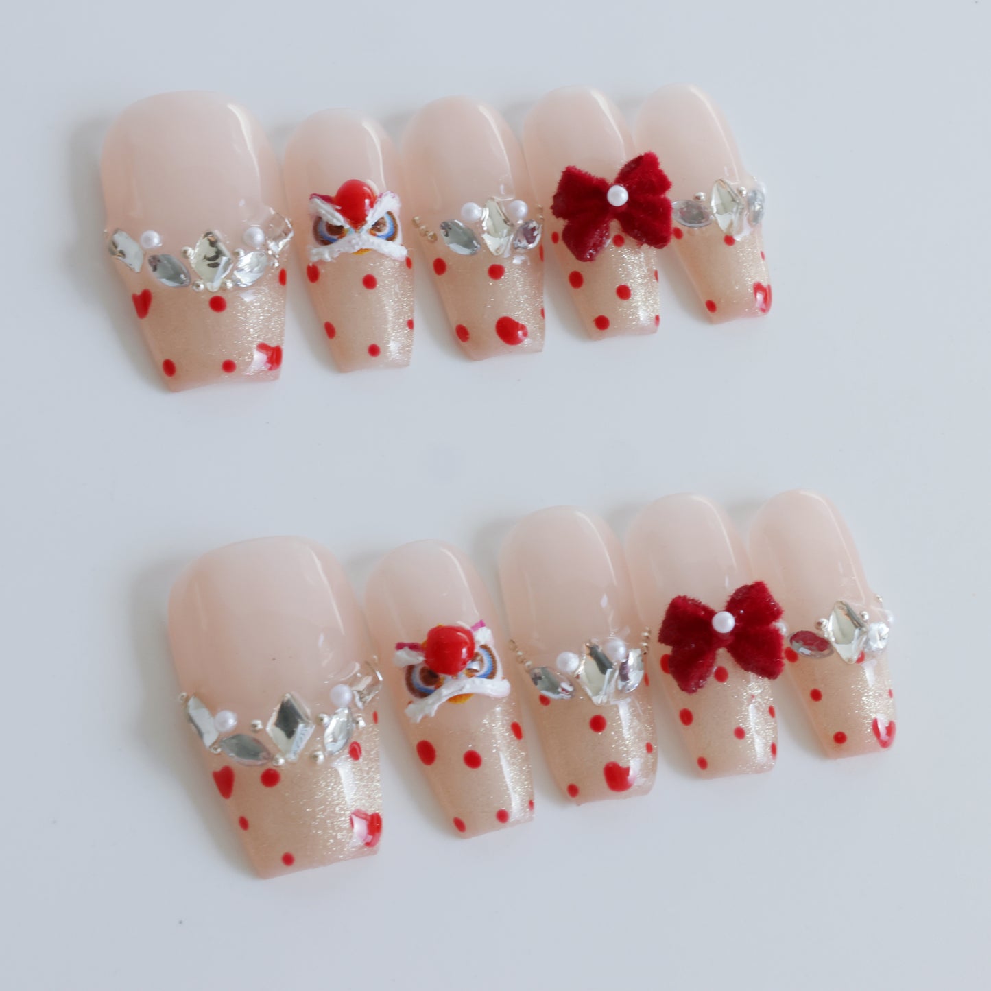 Polka Dot Princess Crown Press-On Nails