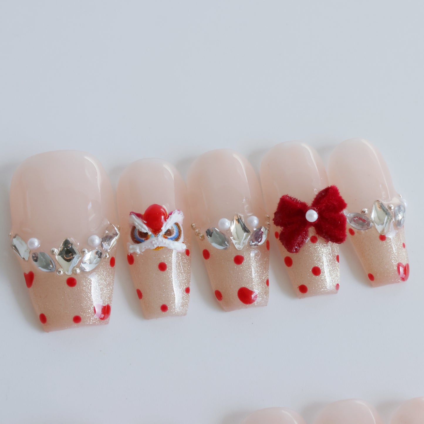 Polka Dot Princess Crown Press-On Nails