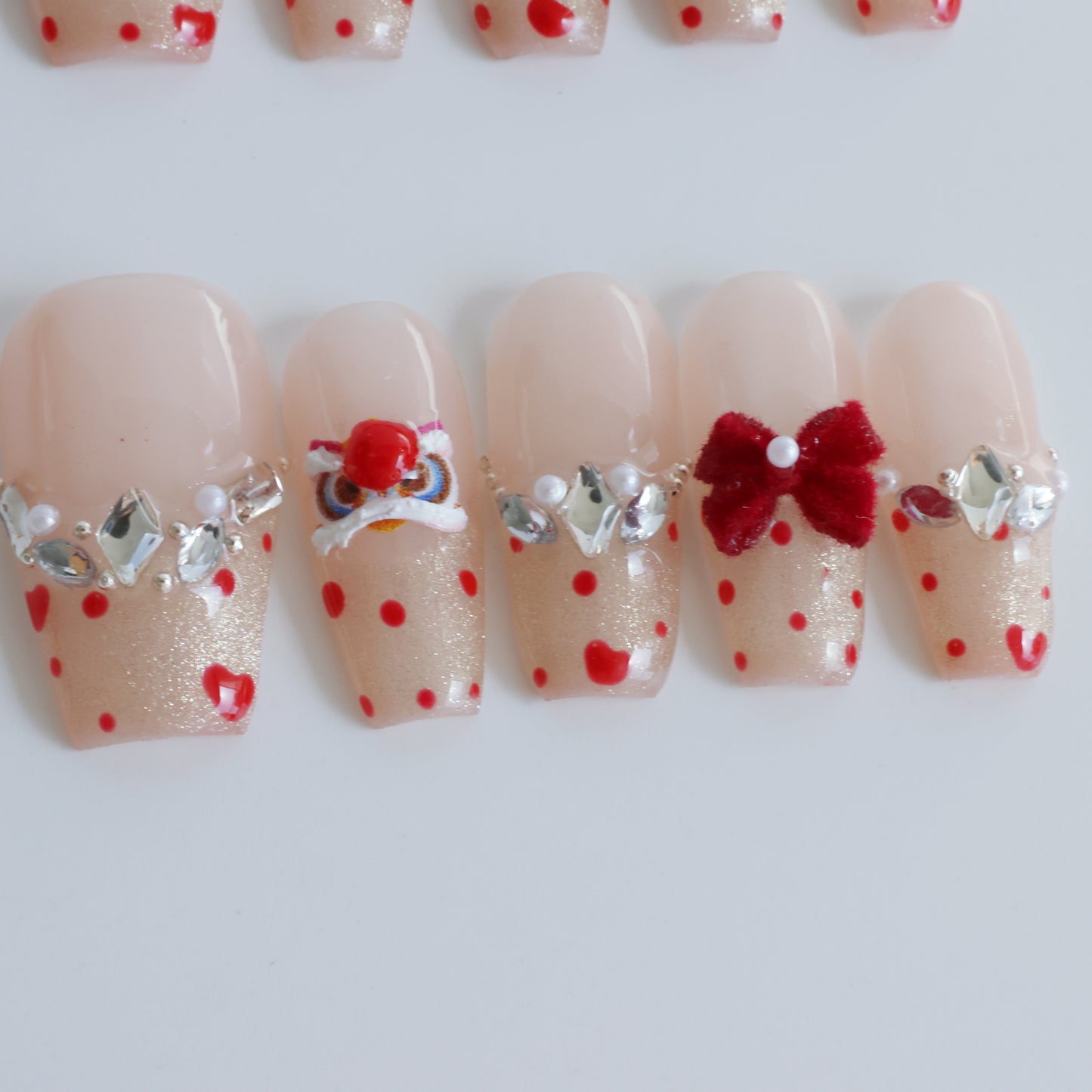 Polka Dot Princess Crown Press-On Nails
