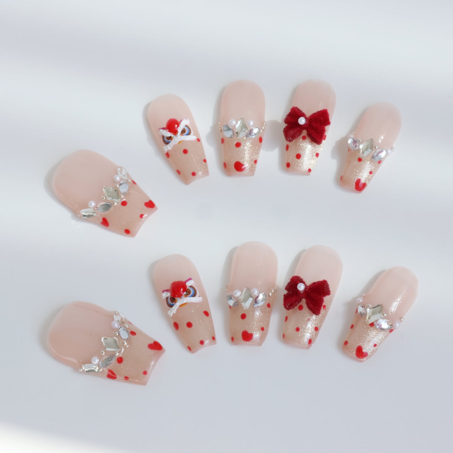 Polka Dot Princess Crown Press-On Nails