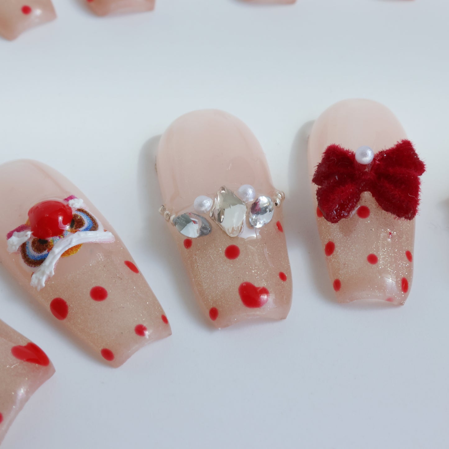 Polka Dot Princess Crown Press-On Nails
