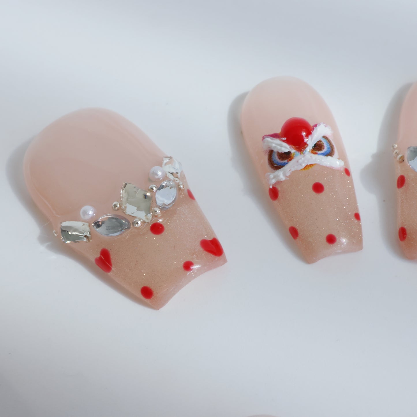 Polka Dot Princess Crown Press-On Nails