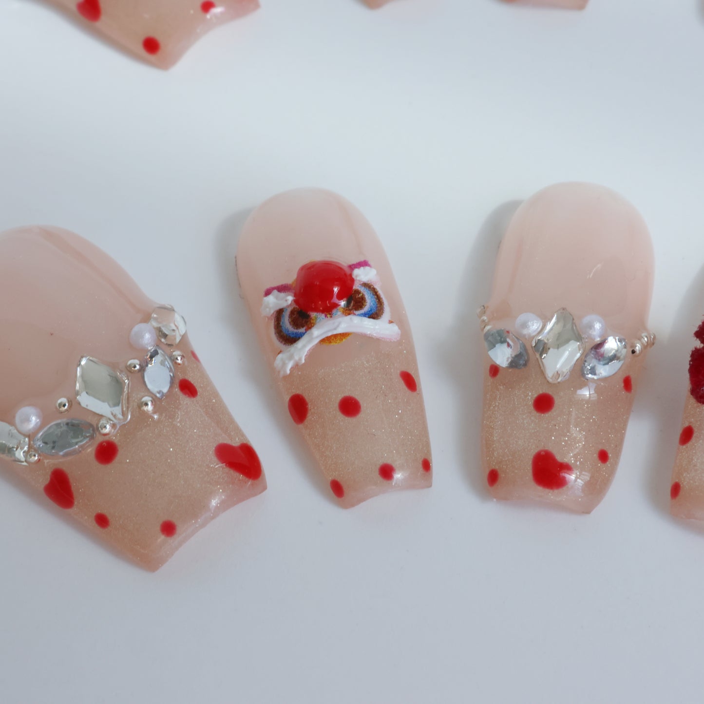 Polka Dot Princess Crown Press-On Nails